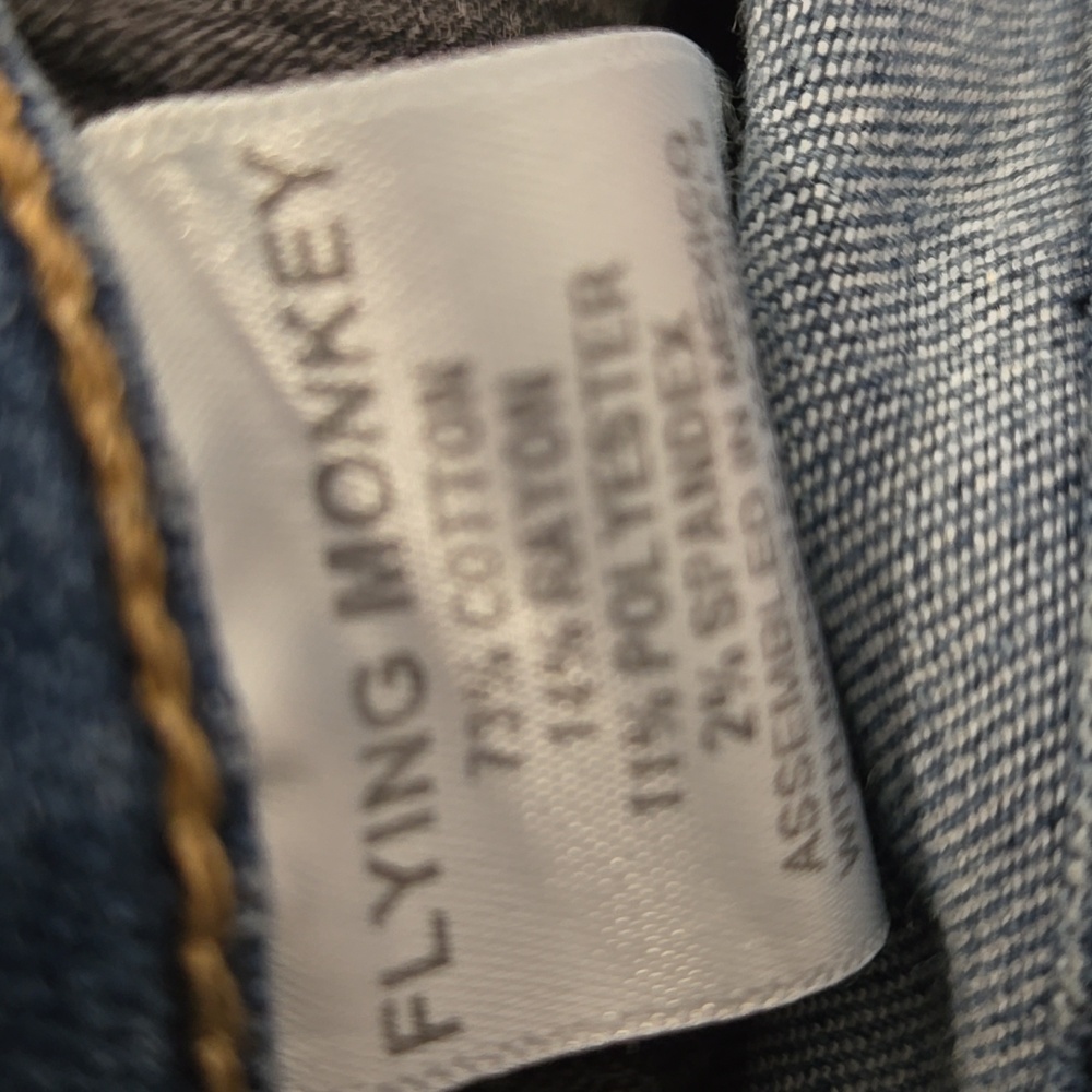 Flying Monkey Dark Blue Distressed Jeans - Picture 3 of 16
